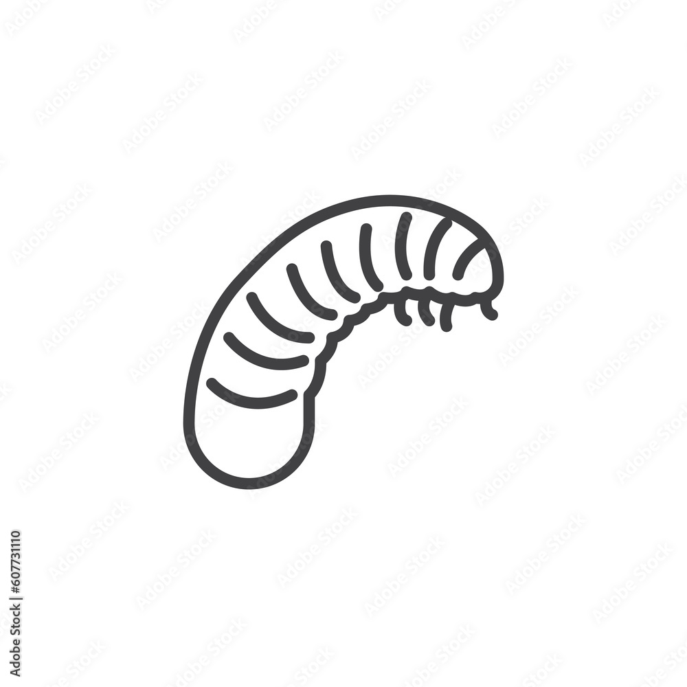 Naklejka premium Larva insect line icon