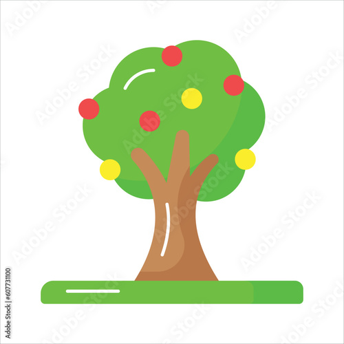 An amazing vector of fruit tree in editable style, fresh fruit tree icon