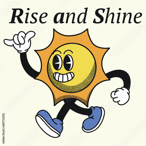Rise and Shine With Sun Groovy Character design