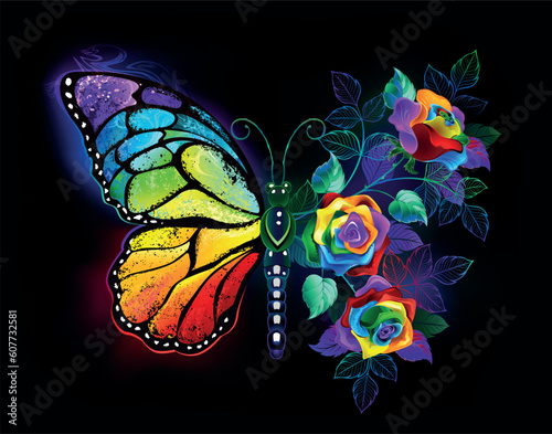 Rainbow flower butterfly