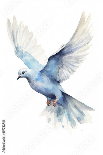 dove watercolor clipart cute isolated on white background © LightoLife