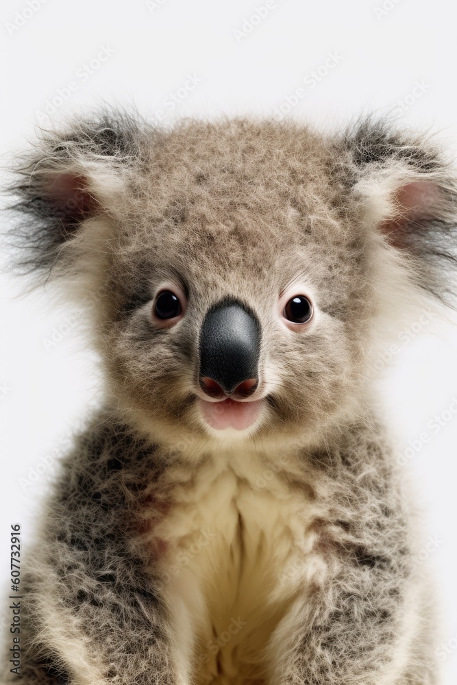 Cute baby Koala isolated on a white background. Generative AI Cute baby Koala isolated on a white background. Generative AI
