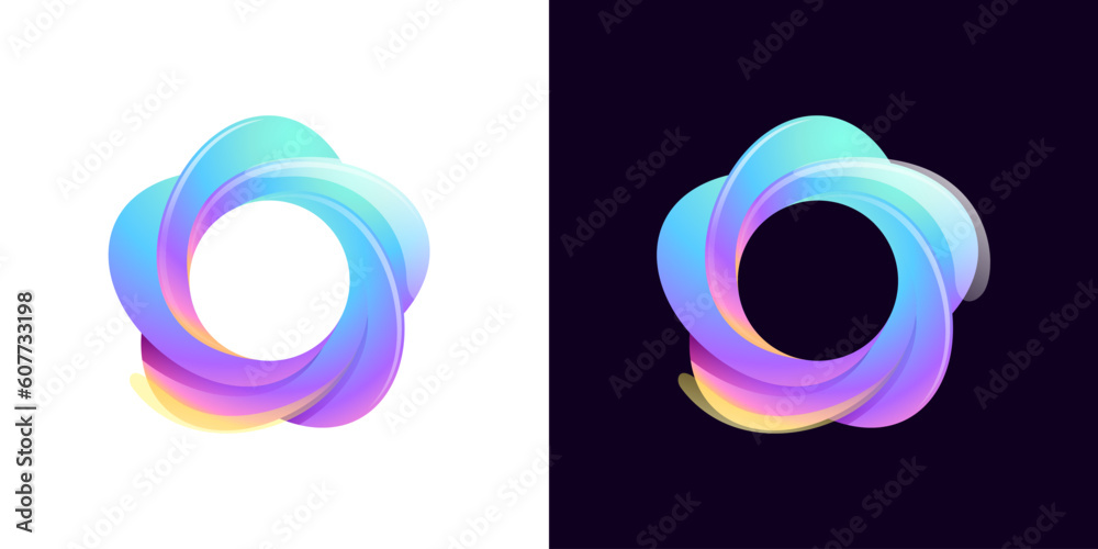 Sphere logo. Yin and yang in circle emblem. Energy protection shield. Sphere logo. Yin and yang in circle emblem. Energy protection shield.
