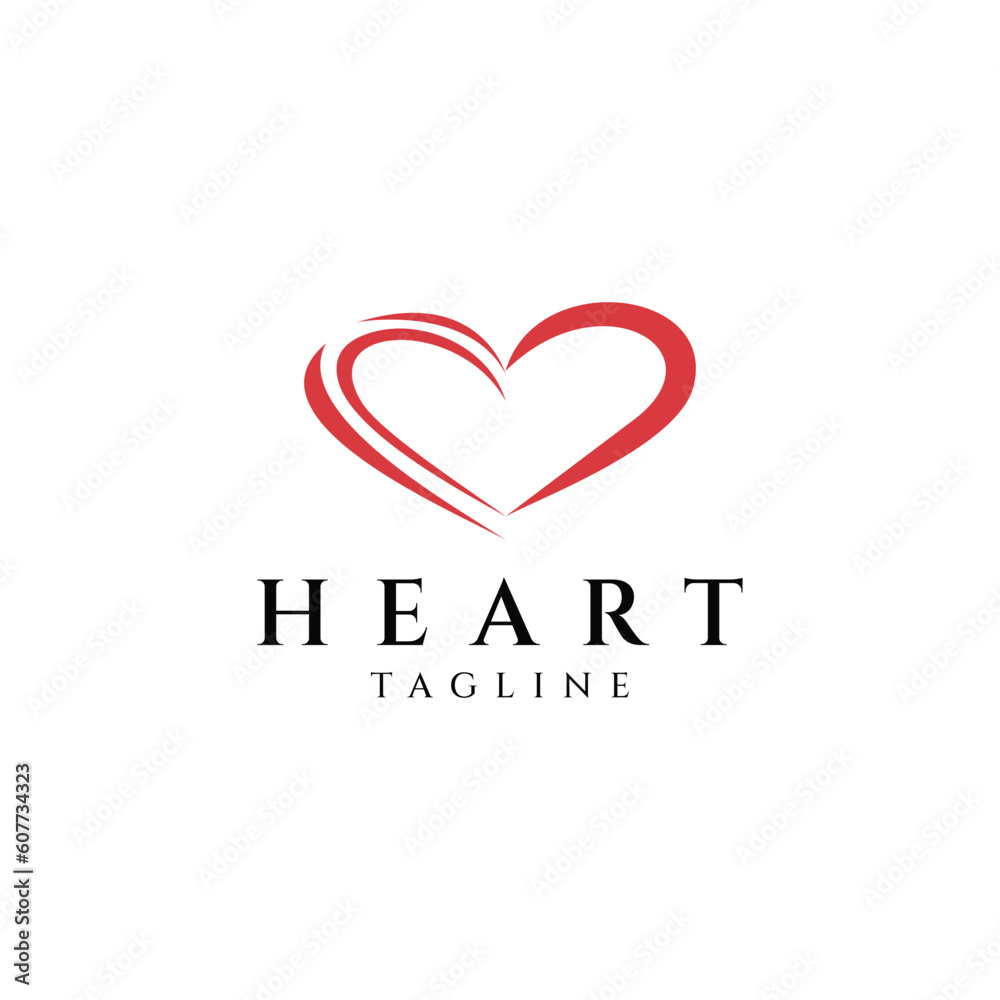 Heart love logo design vector illustration