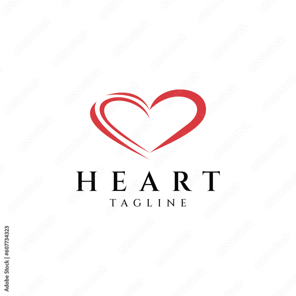 Heart love logo design vector illustration Heart love logo design vector illustration
