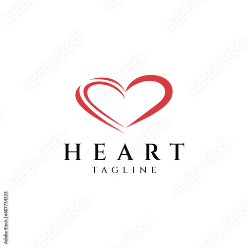 Heart love logo design vector illustration