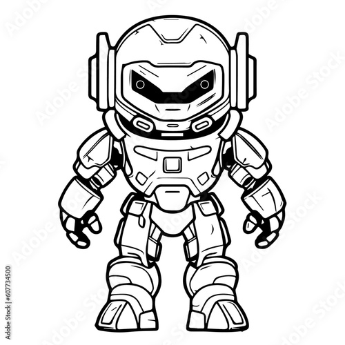 Sleek and futuristic full-body robot with a polished metallic exterior, powerful presence, embodying advanced technology and innovation.