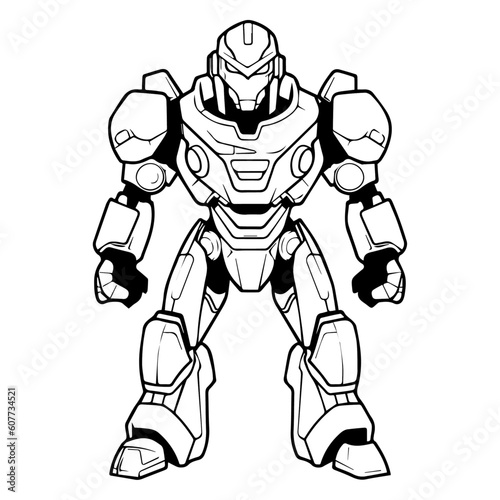 Sleek and futuristic full-body robot with a polished metallic exterior, powerful presence, embodying advanced technology and innovation.