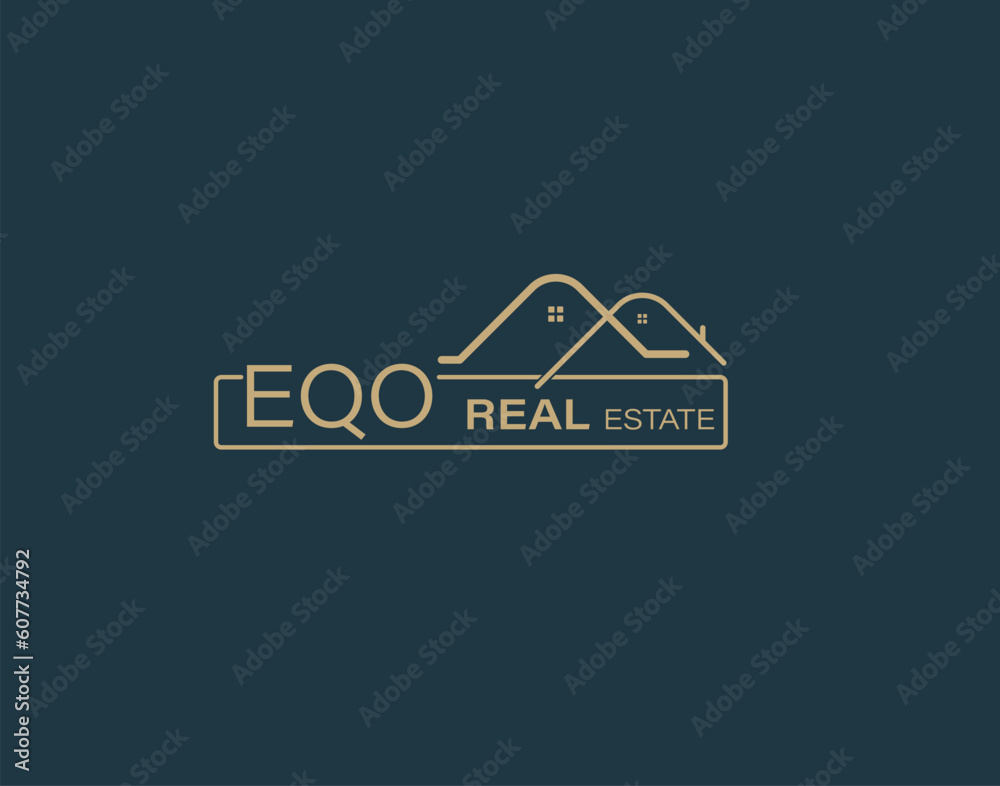 EQO Real Estate and Consultants Logo Design Vectors images. Luxury Real Estate Logo Design