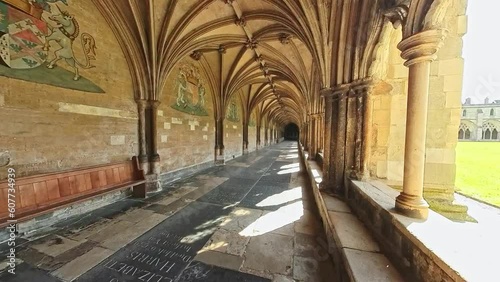 Norwich cathedral cloisters on a sunny day photo