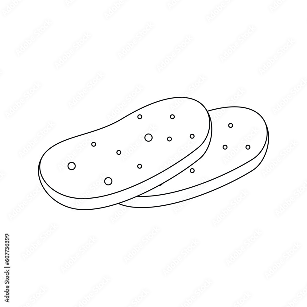 Bread is cut into pieces. Ukrainian symbols.