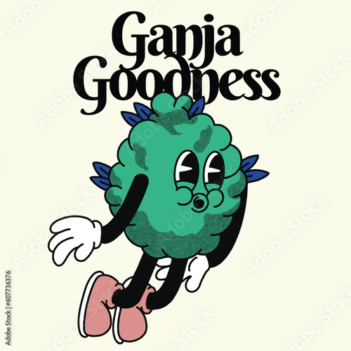 Ganja Goodness With Weed Groovy Character design