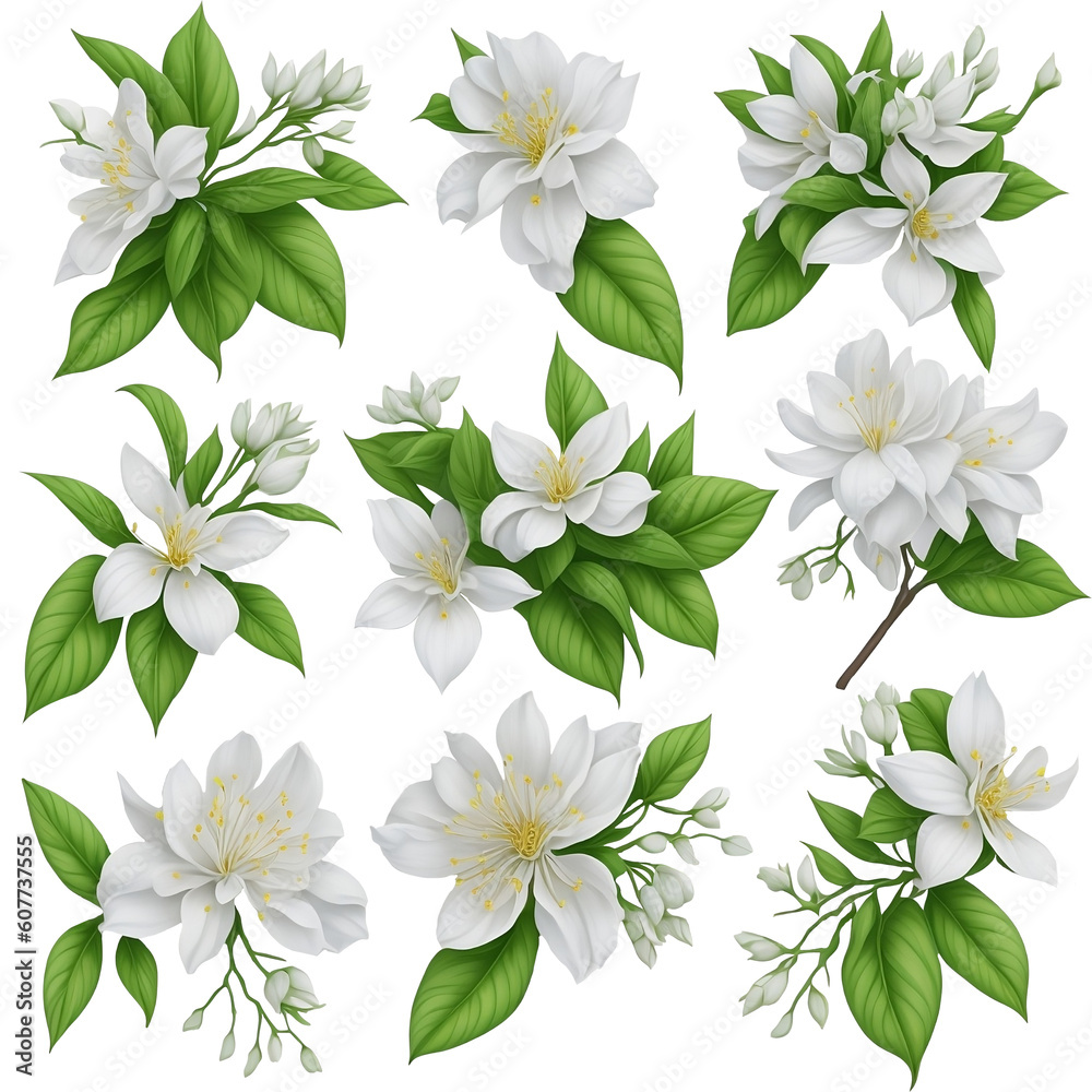 A jasmine illustration generated by artificial intelligence. A jasmine illustration generated by artificial intelligence.