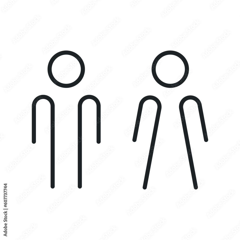 All gender restroom sign. Toilet line icon, linear style vector pictogram. WC gender symbol.
All gender restroom sign. Toilet line icon, linear style vector pictogram. WC gender symbol.