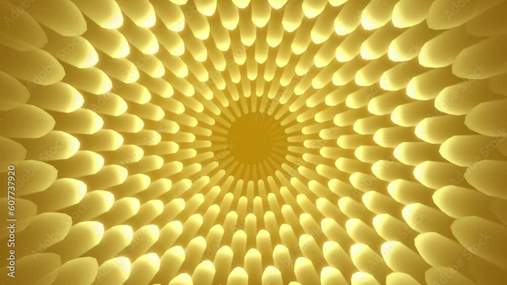 custom made wallpaper toronto digitalYellow glowing radial spiral floral mandala pattern loop background