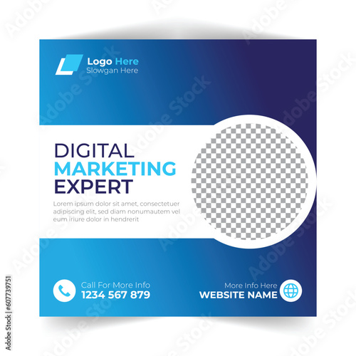  Digital marketing live webinar and corporate social media post template
