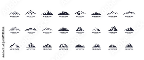 Mountain logo  Mountain expedition and rock climbing vector icons.