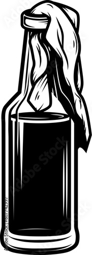 Illustration of Molotov cocktail isolated on white background. Design element for logo, label, sign, poster, menu. Vector illustration