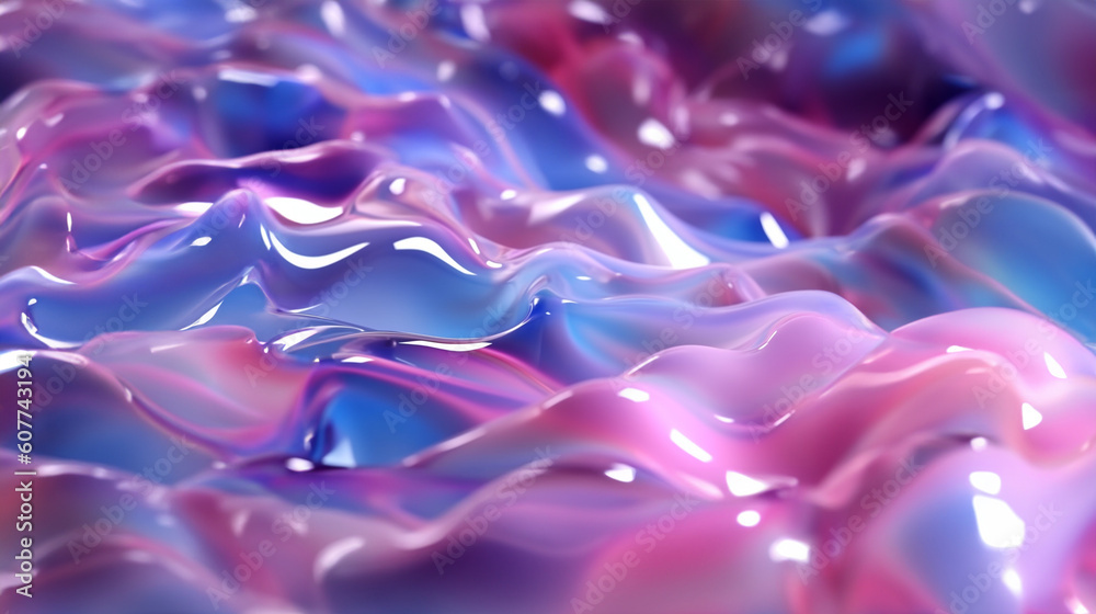 Fototapeta premium A blue and pink abstract background containing waves