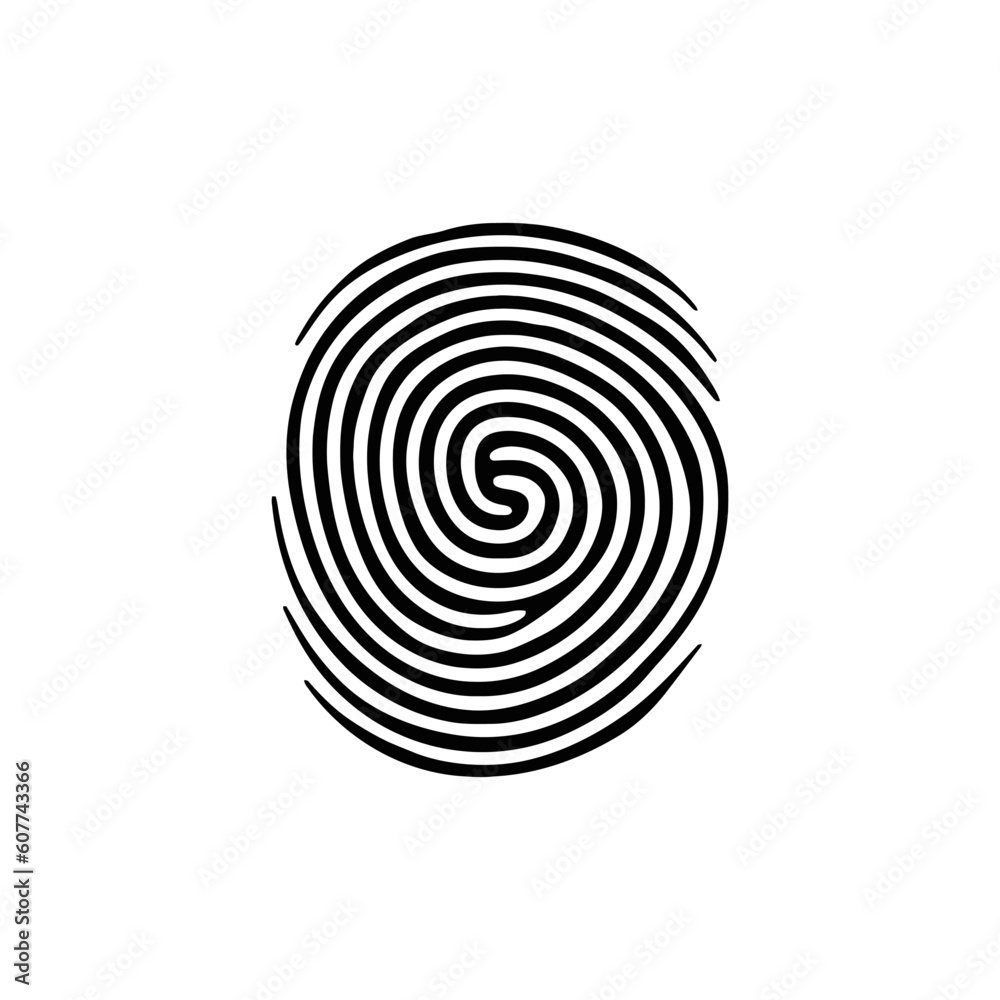 Fingerprint, secure security logo. Icon on white background. Vector illustration Fingerprint, secure security logo. Icon on white background. Vector illustration