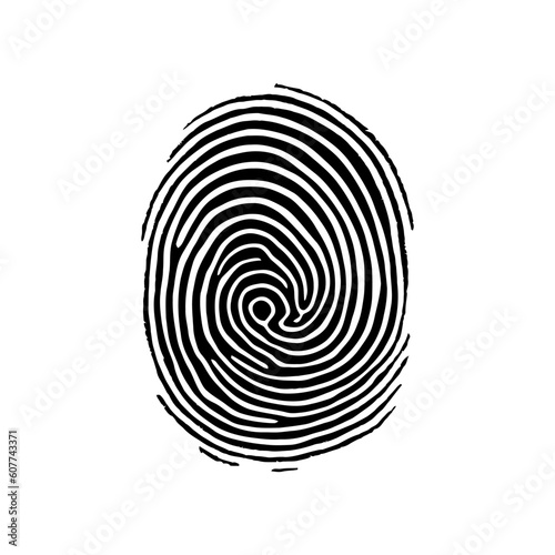 Fingerprint, secure security logo. Icon on white background. Vector illustration