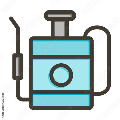 Pesticide Vector Thick Line Filled Colors Icon Design