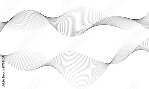 Abstract Modern Line, Wave Designed On Gray Background