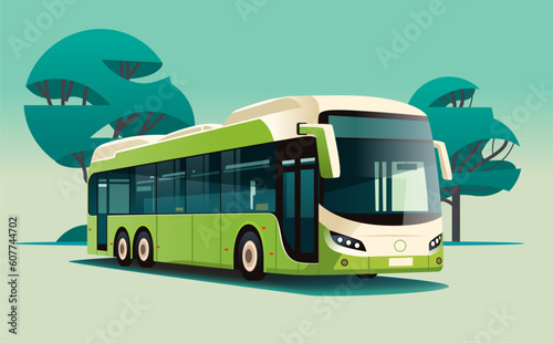 city bus vehicle modern public transport urban and countryside traffic comfortable moving concept photo