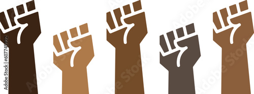 Black Rise Fist Vector Illustration