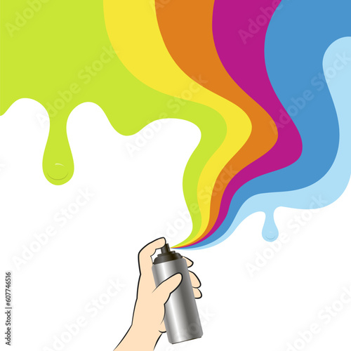 Spray bottle in hand, waves of colored paint