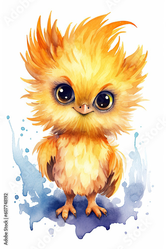 Griffin watercolor clipart cute isolated on white background