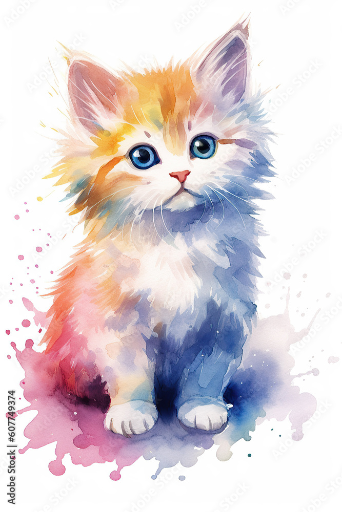 kitten cat watercolor clipart cute isolated on white background kitten cat watercolor clipart cute isolated on white background