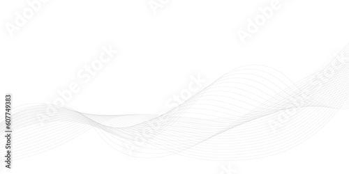 Tech grey abstract wave digital element for design. Curved wavy line design element 