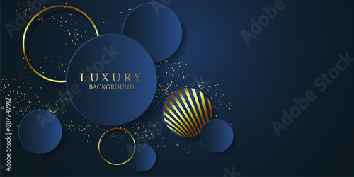 Abstract background design vector illustration modern blue and gold geometric elements