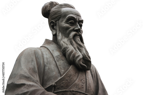 Illustration of Confucius Statue. Confucius was a Chinese philosopher and politician of the Spring and Autumn period who is traditionally considered the paragon of Chinese sages. photo