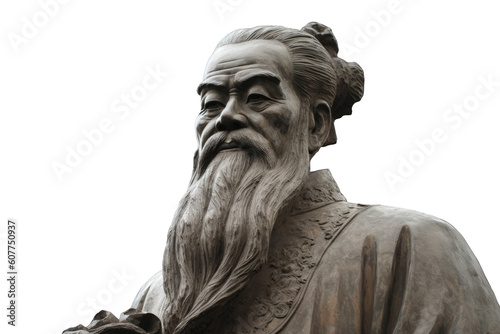 Illustration of Confucius Statue. Confucius was a Chinese philosopher and politician of the Spring and Autumn period who is traditionally considered the paragon of Chinese sages. photo