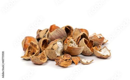 Spoiled Nuts, Mold on Nut Shells, Low Quality Toxic Products, Improper Storage, Spoiled Hazelnuts Isolated