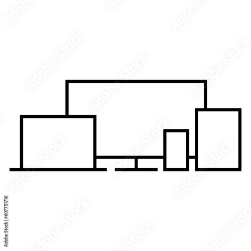 Icon with the devices for the app. Computer, tablet, television and mobile. 