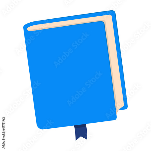 Textbooks with bookmark, book icon, vector illustration	
