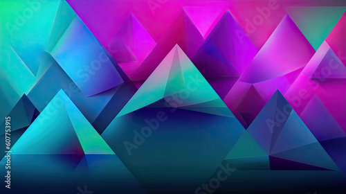 abstract geometric mosaic rainbow poligonal background Generative AI photo
