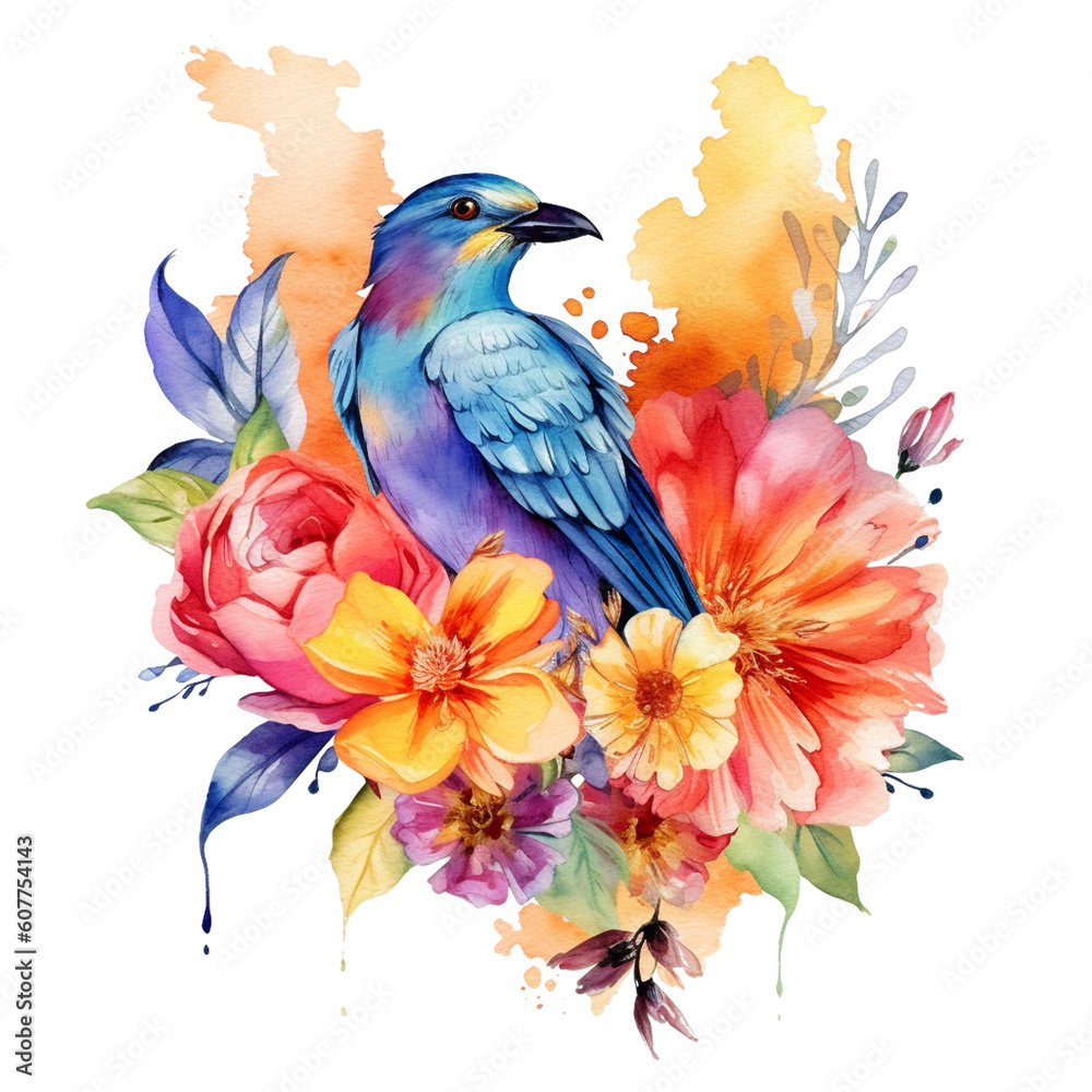 Obraz premium blue and yellow macaw ai generative