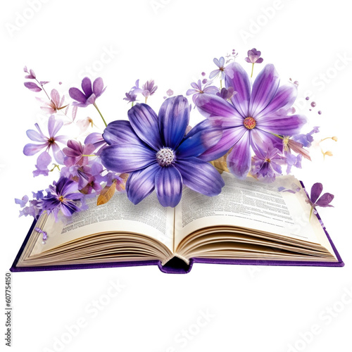 open book with flower ai generative © Abu