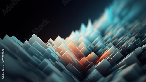 Modern digital abstract 3D background. Can be used in the description of network abilities  technological processes  digital storages  science  education  etc. Copy space. Based on Generative AI