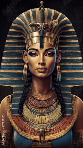 Fotografie Nefertity, egyptian queen, ai based
