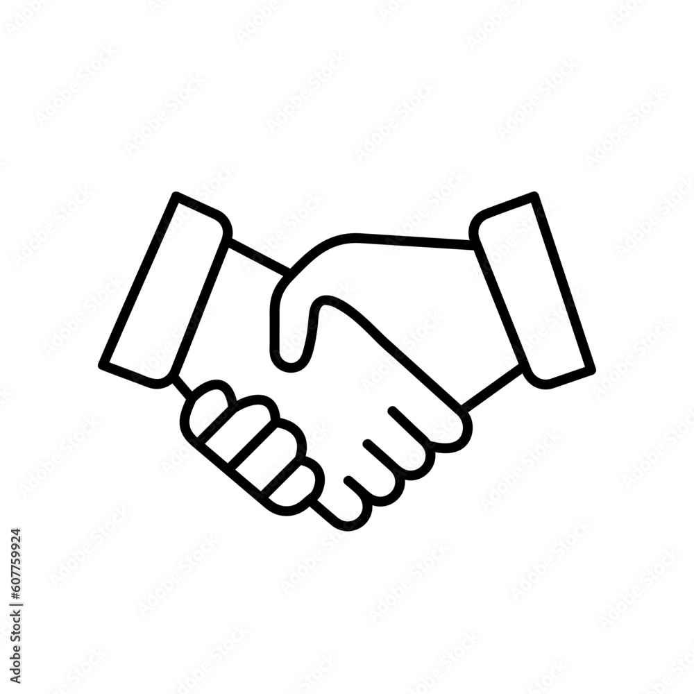 Handshake icon. Handshake vector icon isolated on white background. Vector EPS 10 Handshake icon. Handshake vector icon isolated on white background. Vector EPS 10