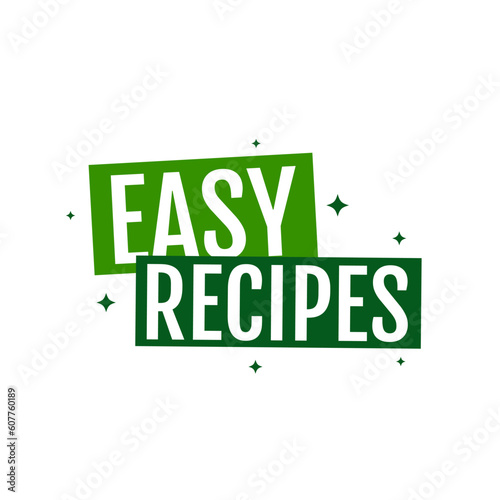 Easy recipes foods meals icon label sign design vector