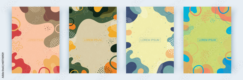 Set of modern vector templates for the cover. Cute background pattern with abstract shapes.