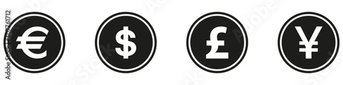 Internet money icons pack in checkerboard BG. Internet flat icon symbol for applications.