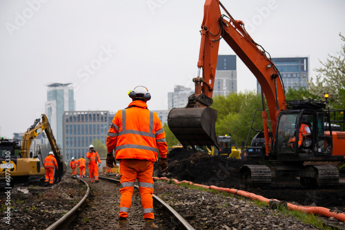 Wallpaper Mural railway construction work in England, railway tracks Torontodigital.ca