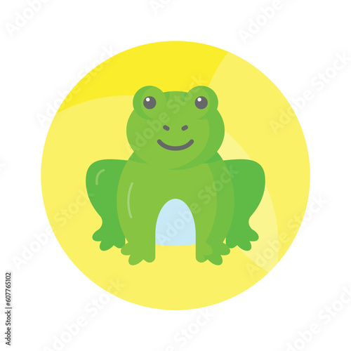 An amazing vector of frog in editable style, isolated on white background